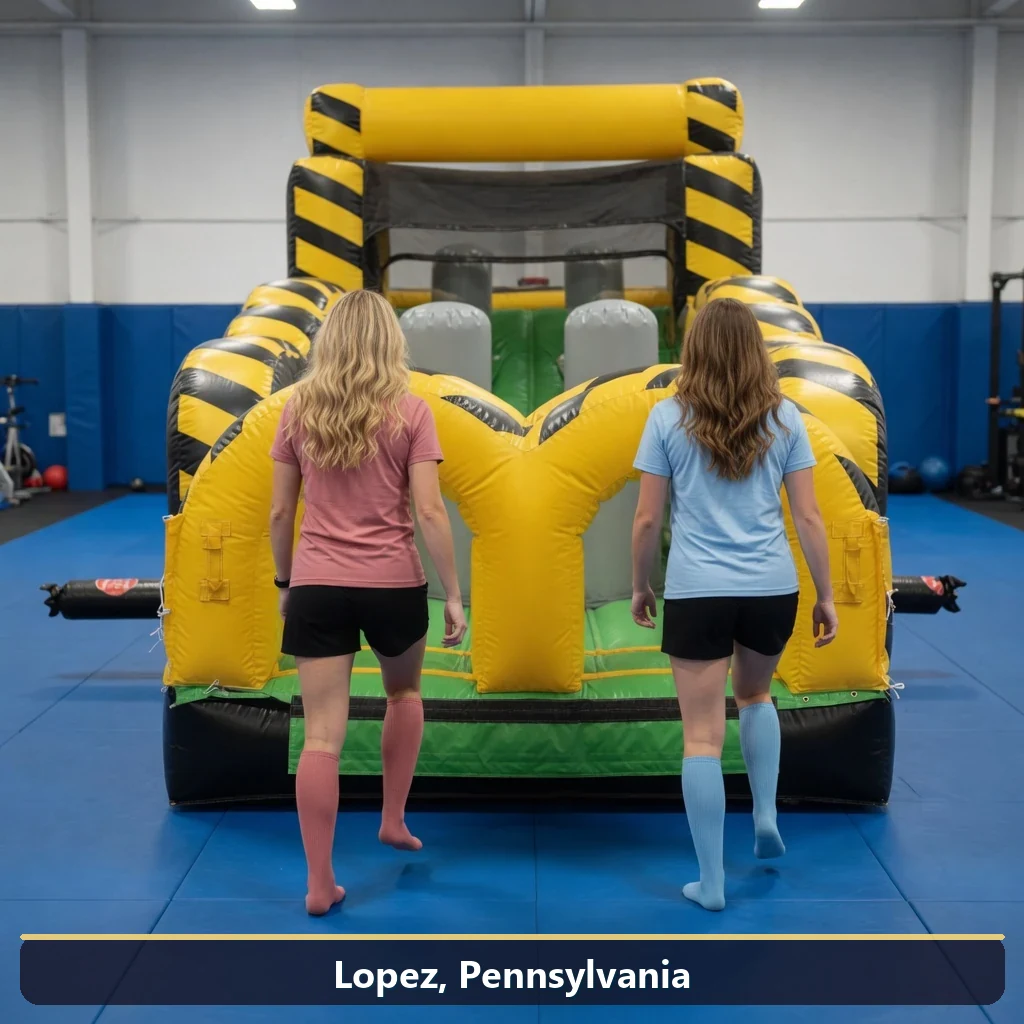Inflatable obstacle course rental for events in Lopez, Pennsylvania