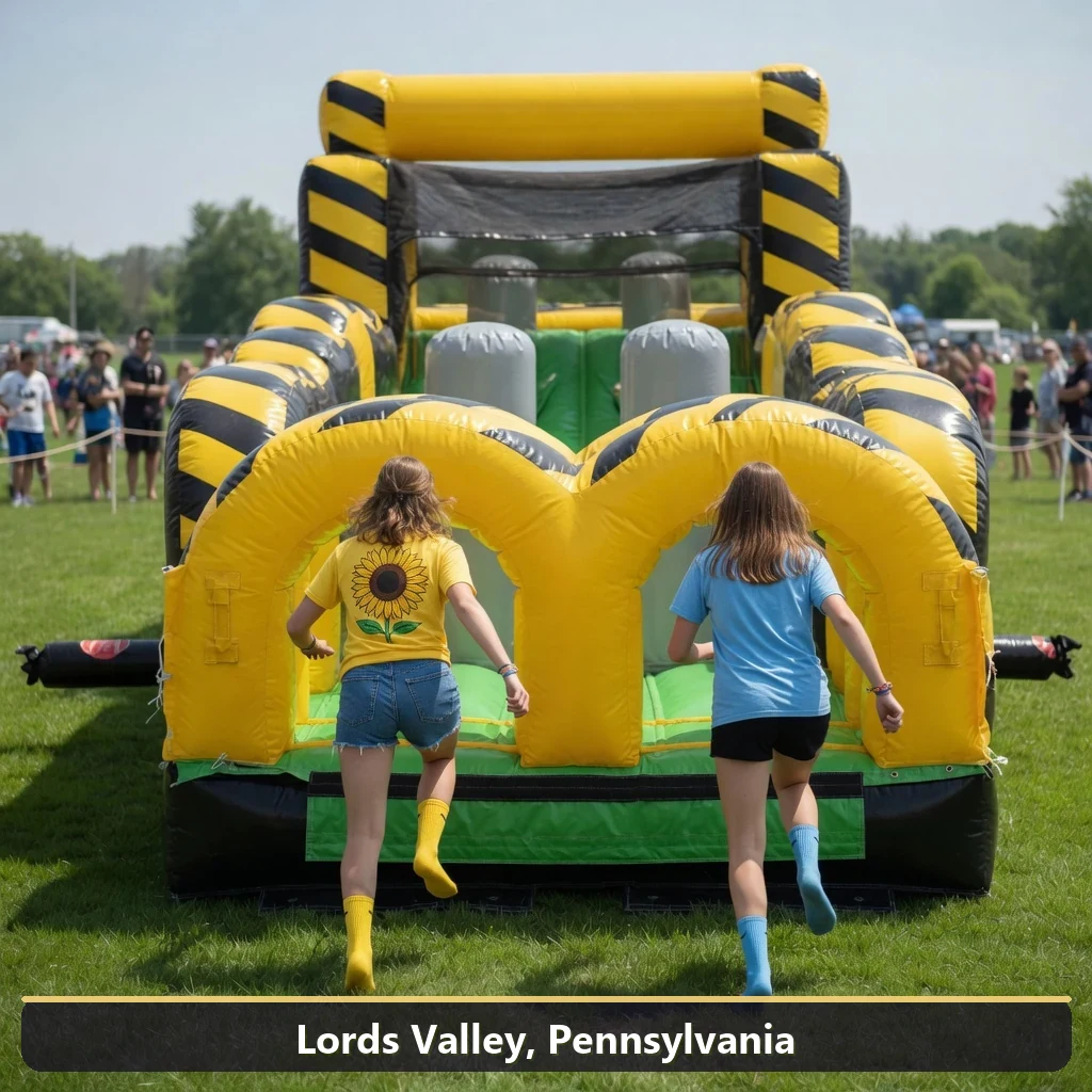 Inflatable obstacle course rental for events in Lords Valley, Pennsylvania