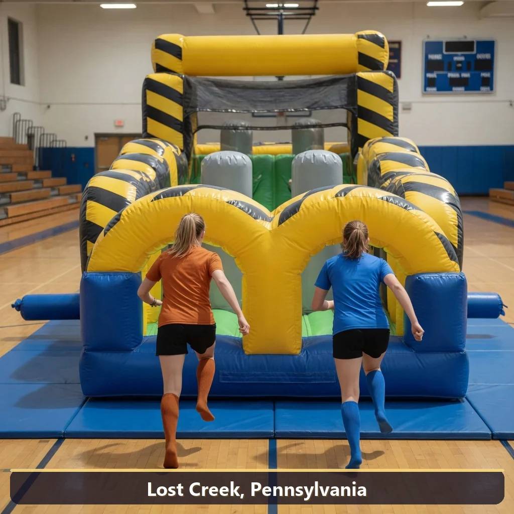 Inflatable obstacle course rental for events in Lost Creek, Pennsylvania