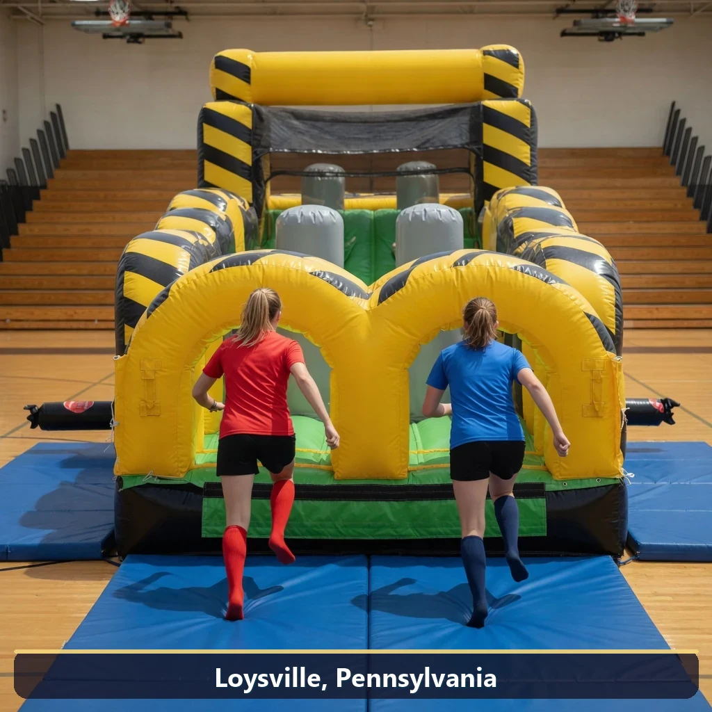 Inflatable obstacle course rental for events in Loysville, Pennsylvania