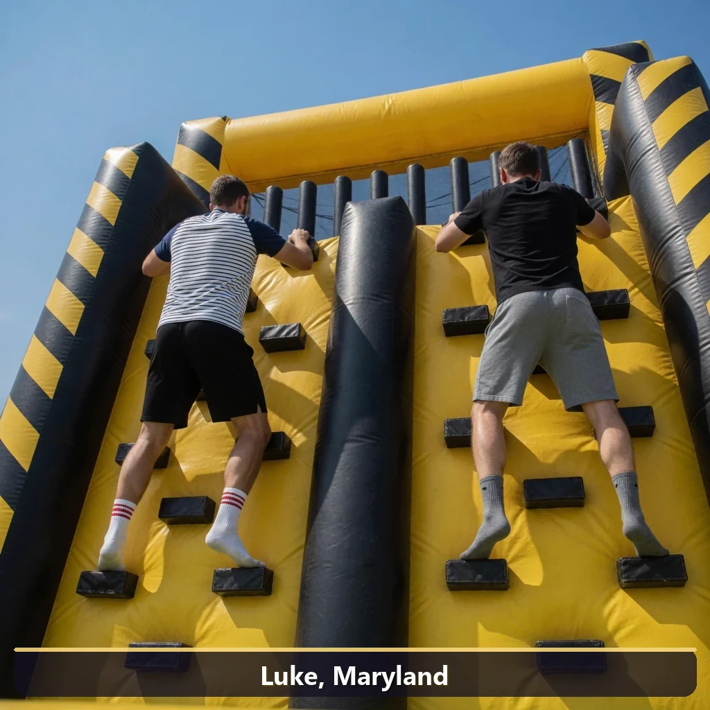 Inflatable obstacle course rental for events in Luke, Maryland