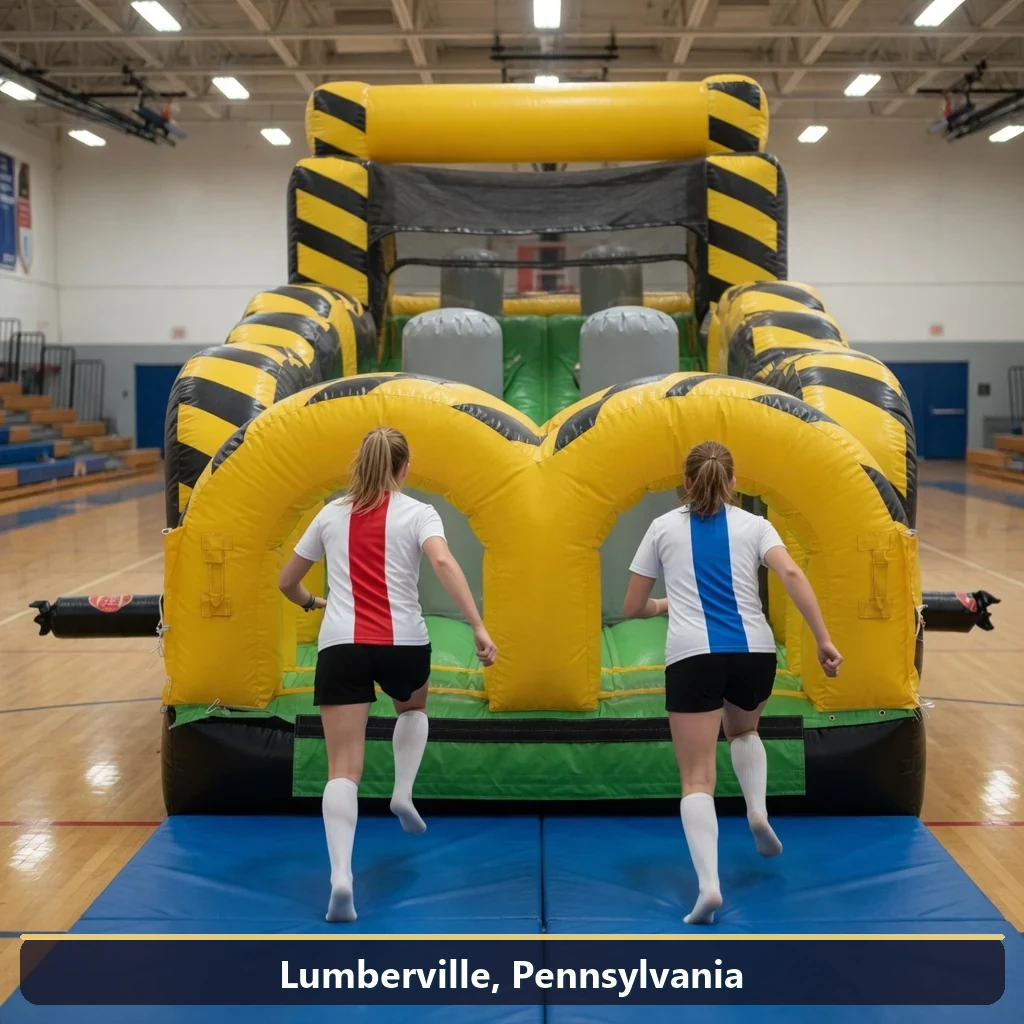 Inflatable obstacle course rental for events in Lumberville, Pennsylvania