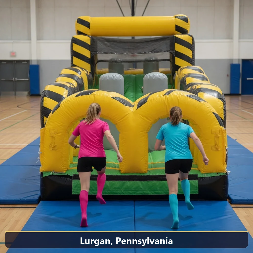 Inflatable obstacle course rental for events in Lurgan, Pennsylvania