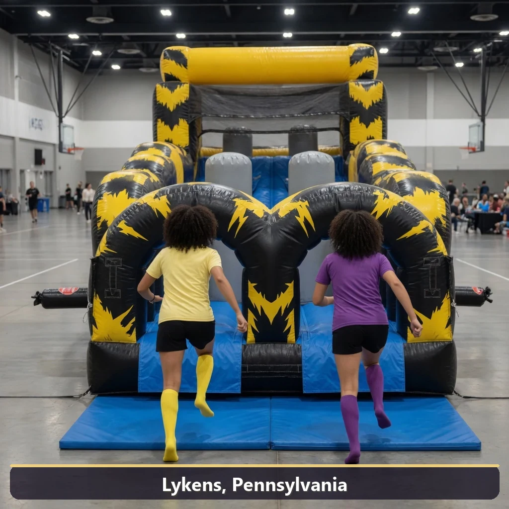 Inflatable obstacle course rental for events in Lykens, Pennsylvania
