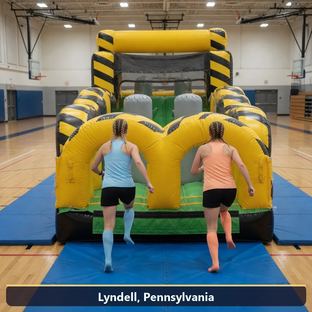 Inflatable obstacle course rental for events in Lyndell, Pennsylvania
