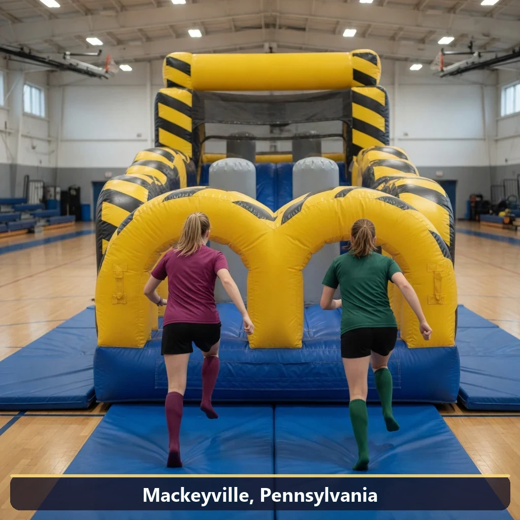 Inflatable obstacle course rental for events in Mackeyville, Pennsylvania