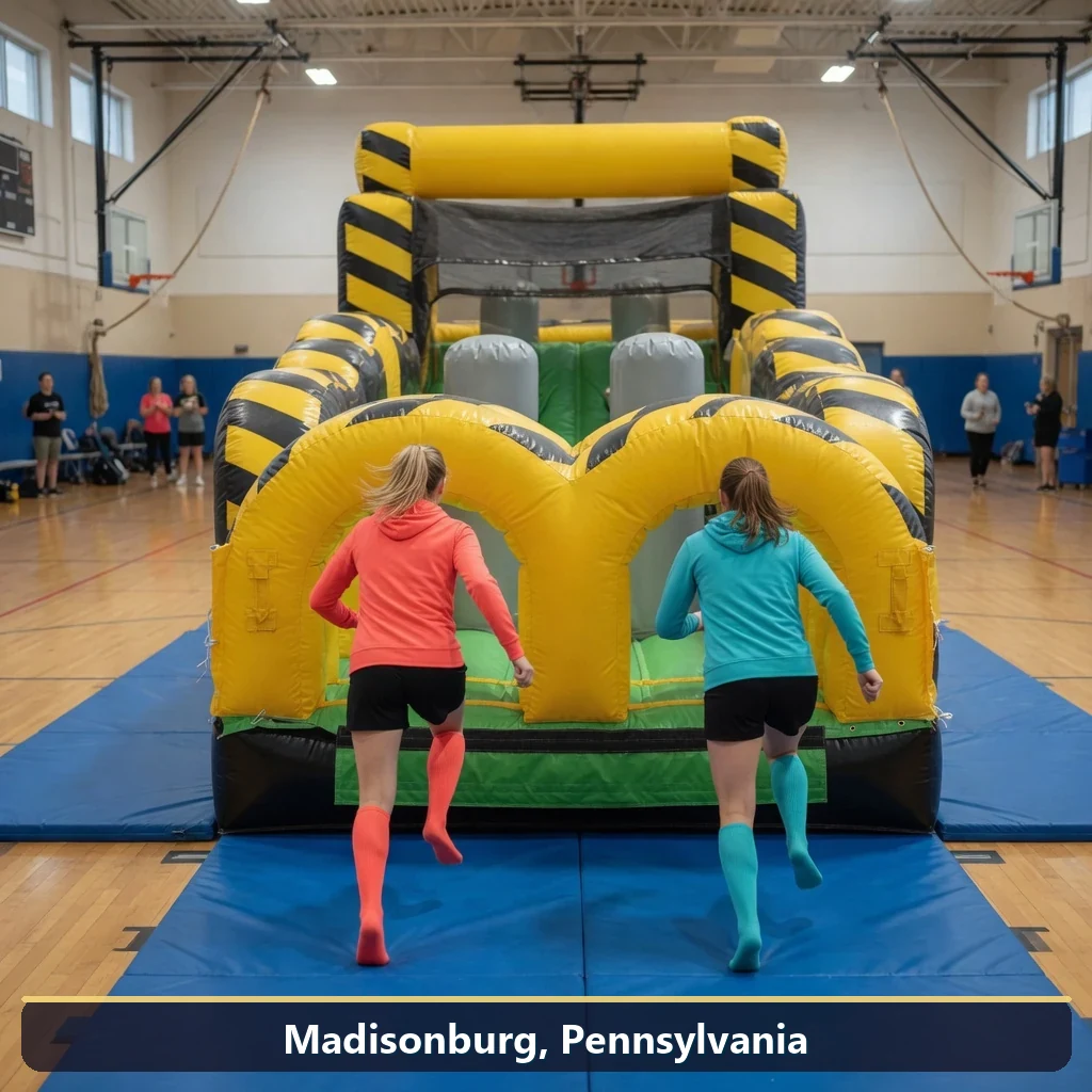 Inflatable obstacle course rental for events in Madisonburg, Pennsylvania