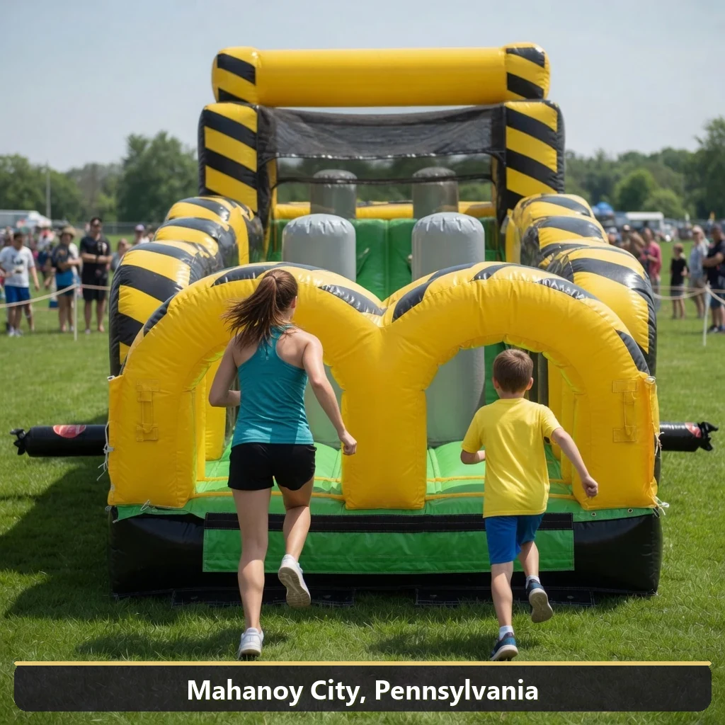 Inflatable obstacle course rental for events in Mahanoy City, Pennsylvania