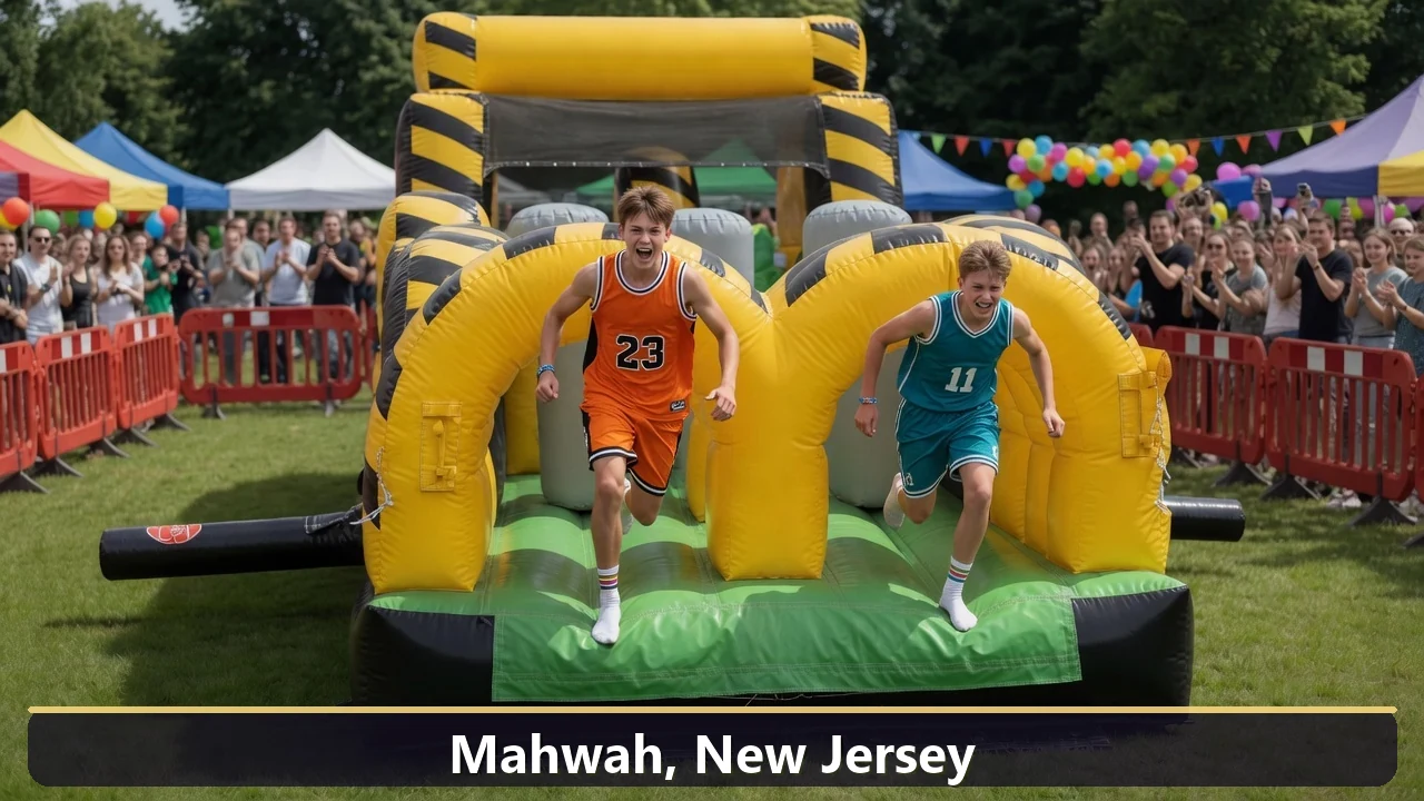 Inflatable obstacle course rental for events in Mahwah, New Jersey