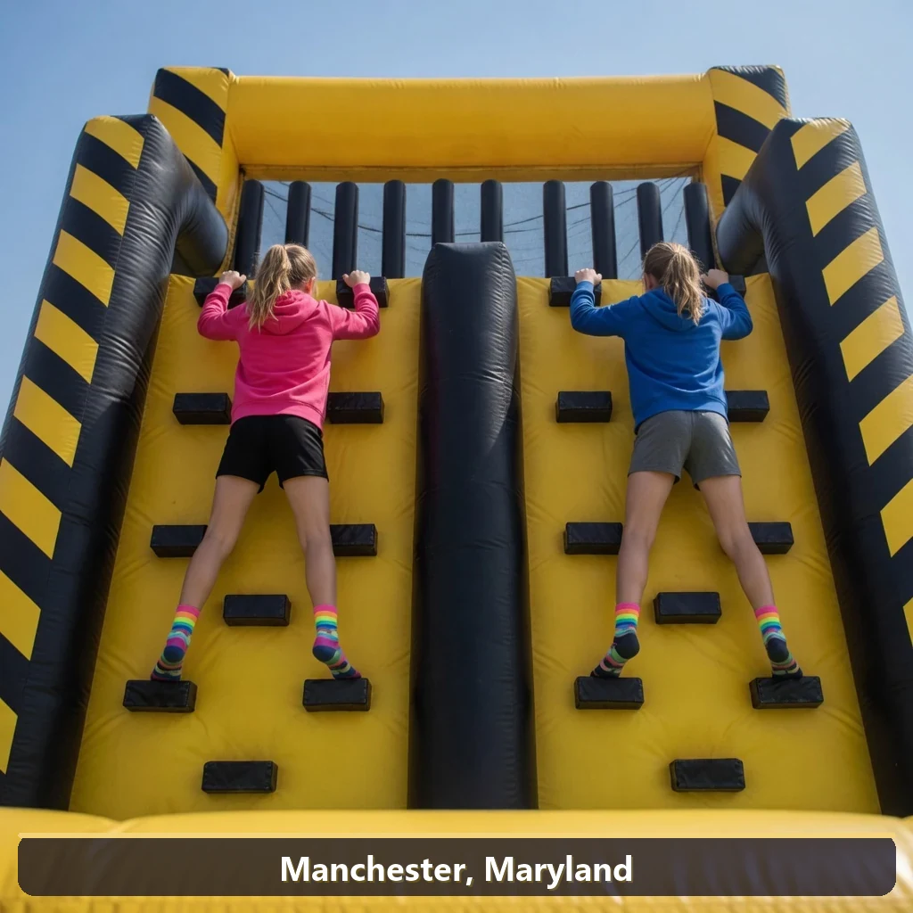 Inflatable obstacle course rental for events in Manchester, Maryland