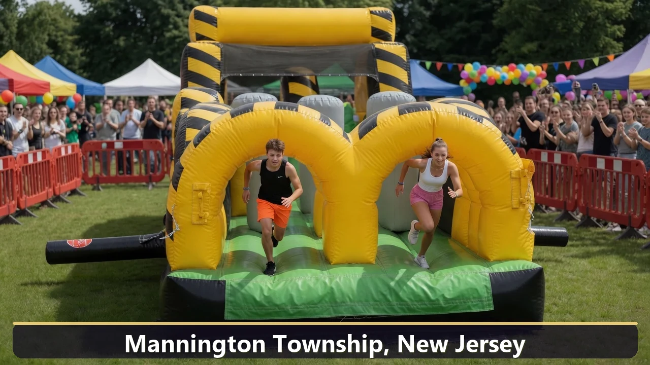 Inflatable obstacle course rental for events in Mannington Township, New Jersey