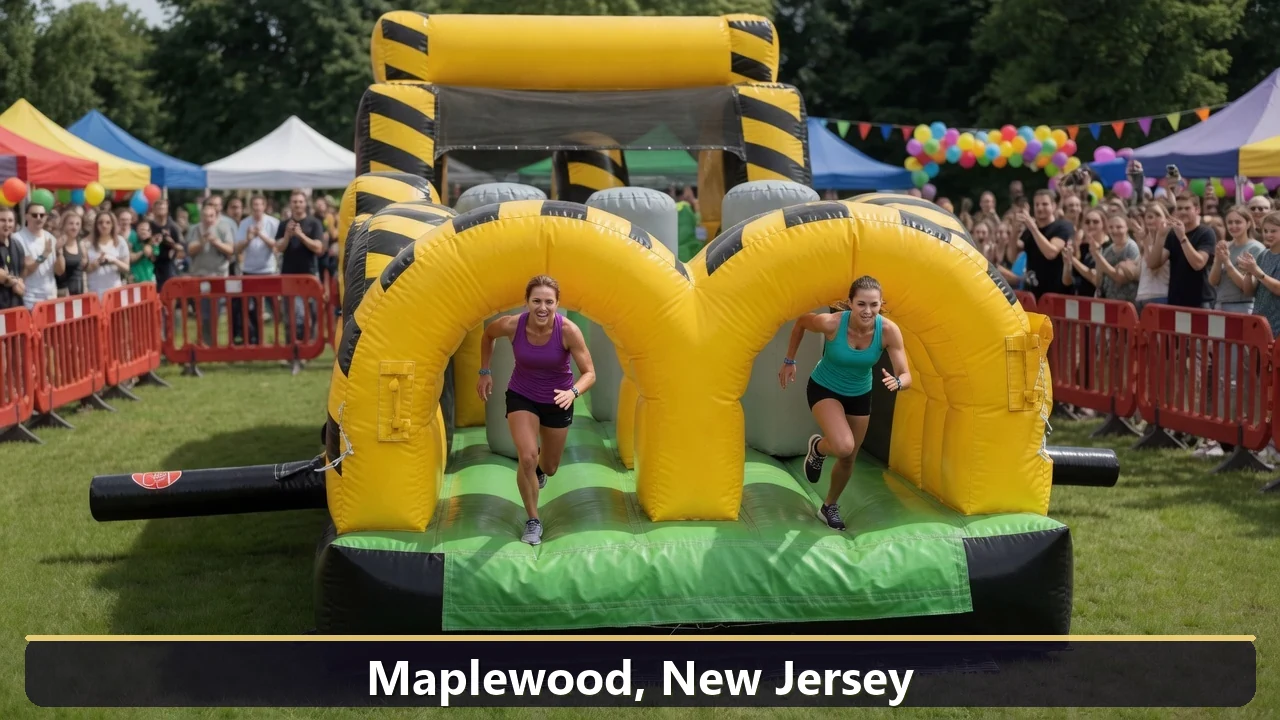 Inflatable obstacle course rental for events in Maplewood, New Jersey