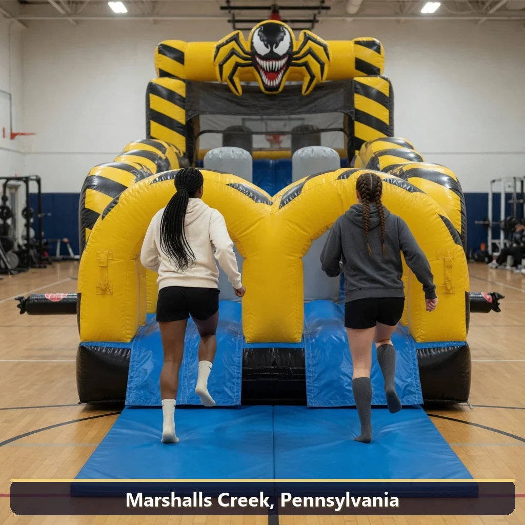 Inflatable obstacle course rental for events in Marshalls Creek, Pennsylvania
