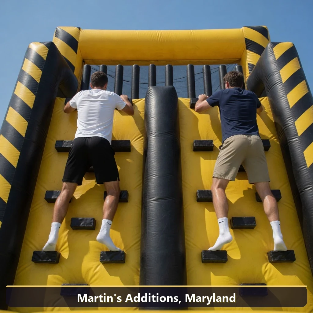 Inflatable obstacle course rental for events in Martin's Additions, Maryland
