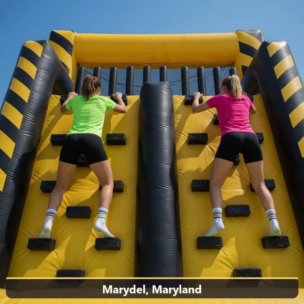 Inflatable obstacle course rental for events in Marydel, Maryland