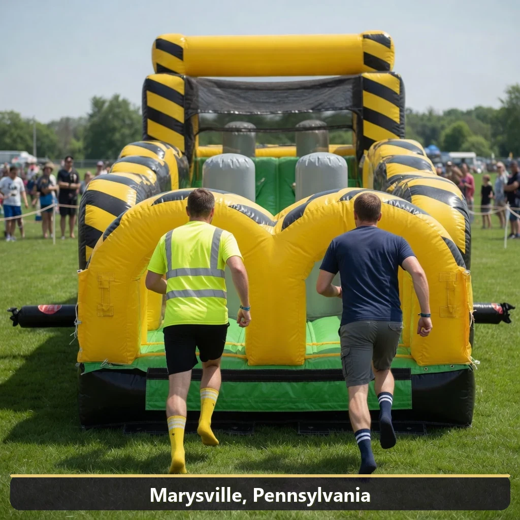 Inflatable obstacle course rental for events in Marysville, Pennsylvania