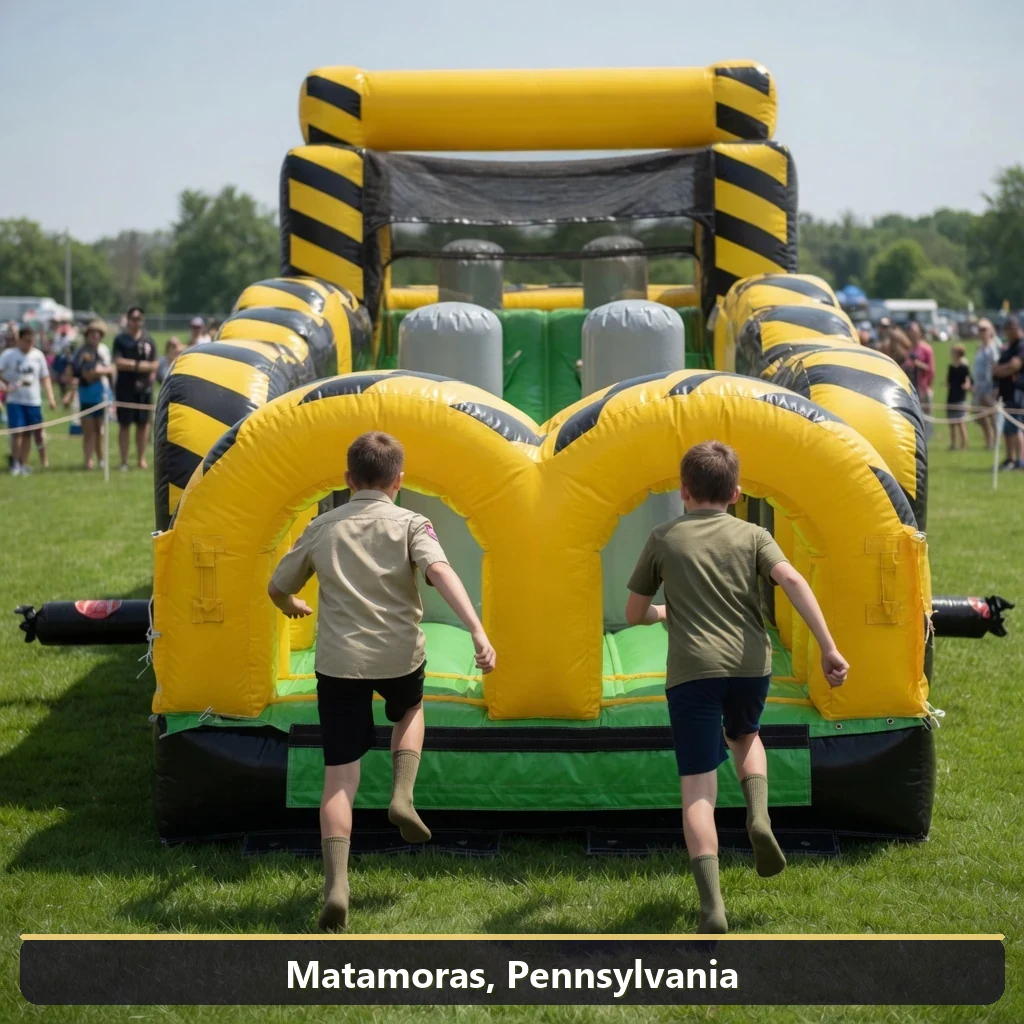 Inflatable obstacle course rental for events in Matamoras, Pennsylvania
