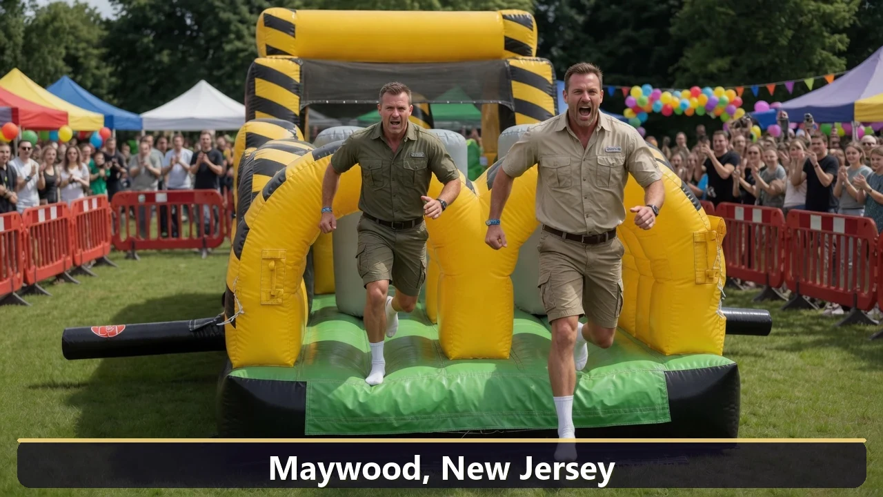 Inflatable obstacle course rental for events in Maywood, New Jersey