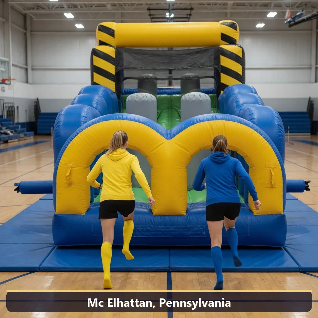 Inflatable obstacle course rental for events in Mc Elhattan, Pennsylvania
