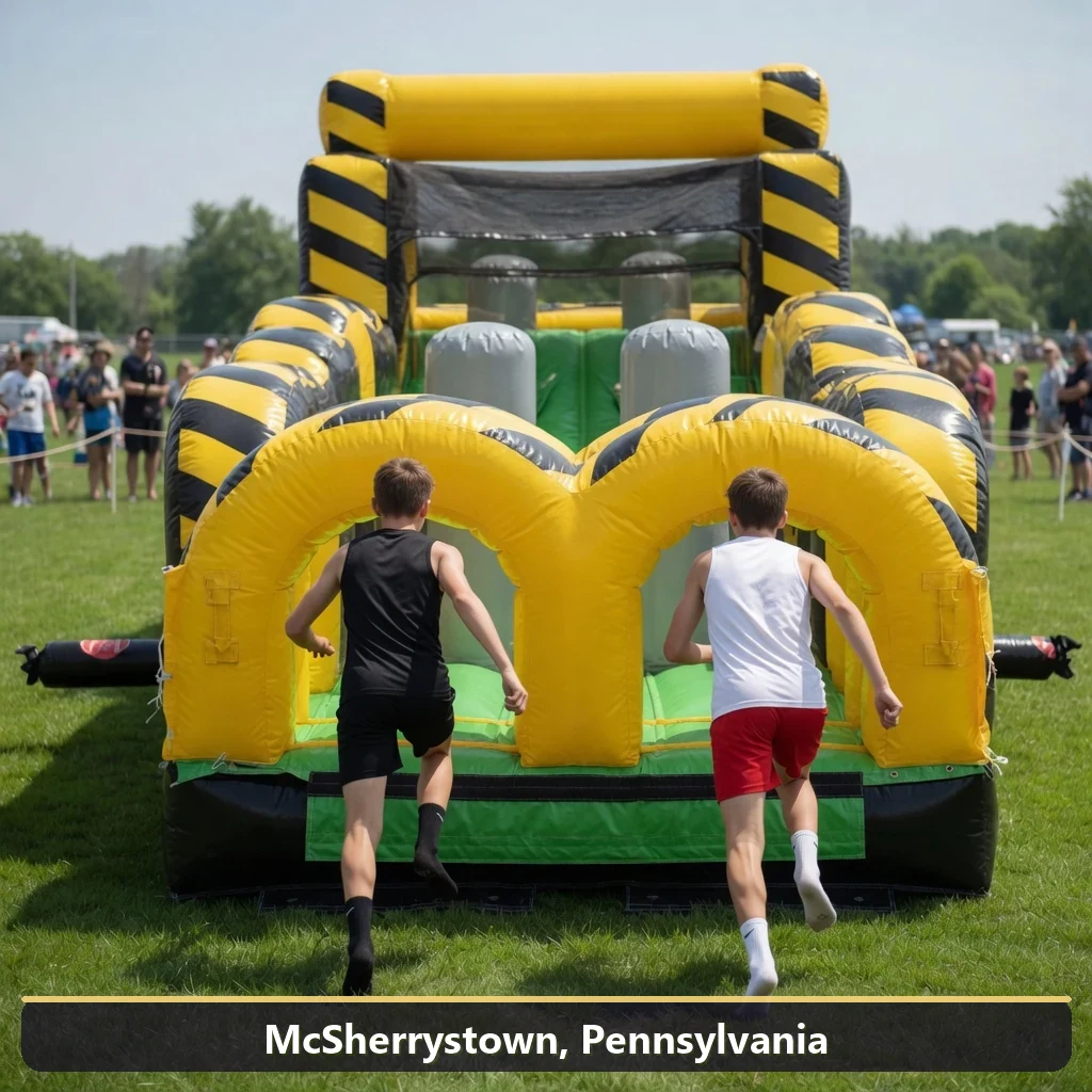 Inflatable obstacle course rental for events in McSherrystown, Pennsylvania
