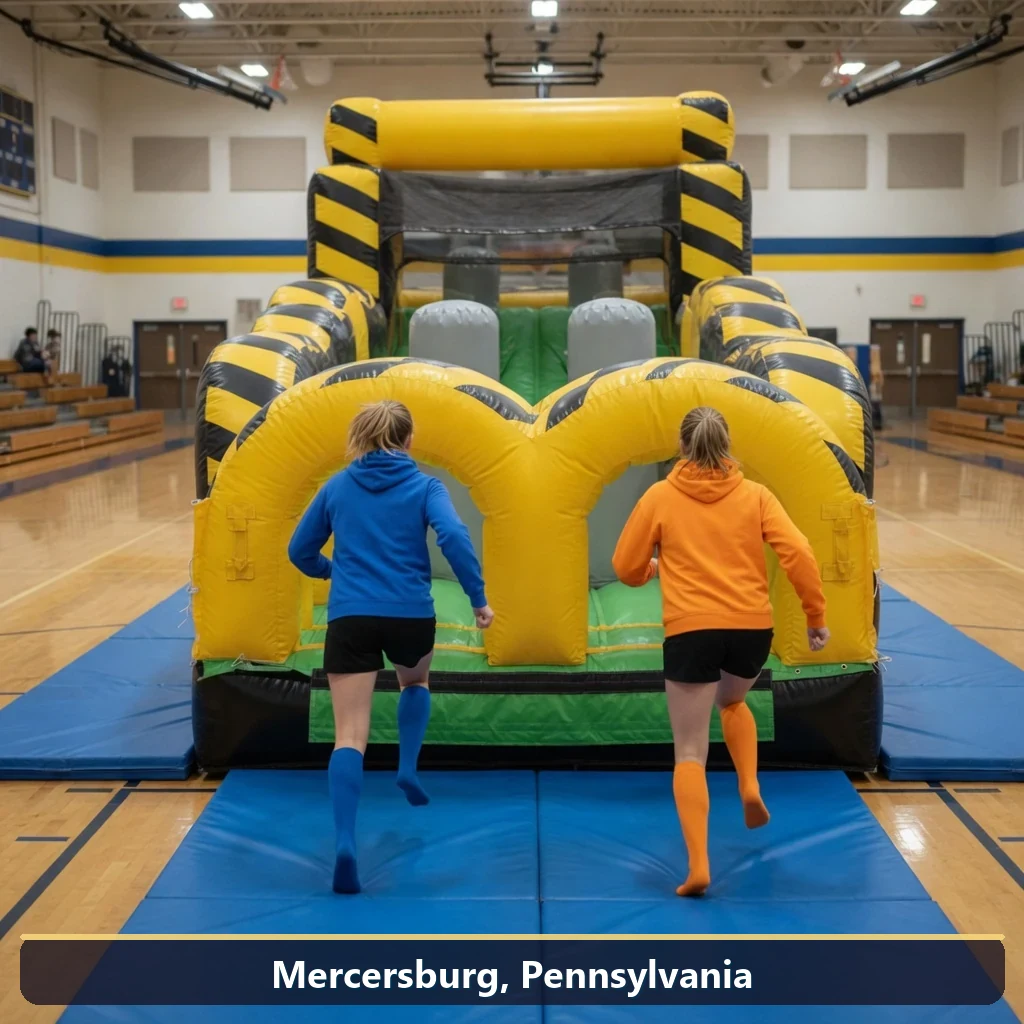 Inflatable obstacle course rental for events in Mercersburg, Pennsylvania