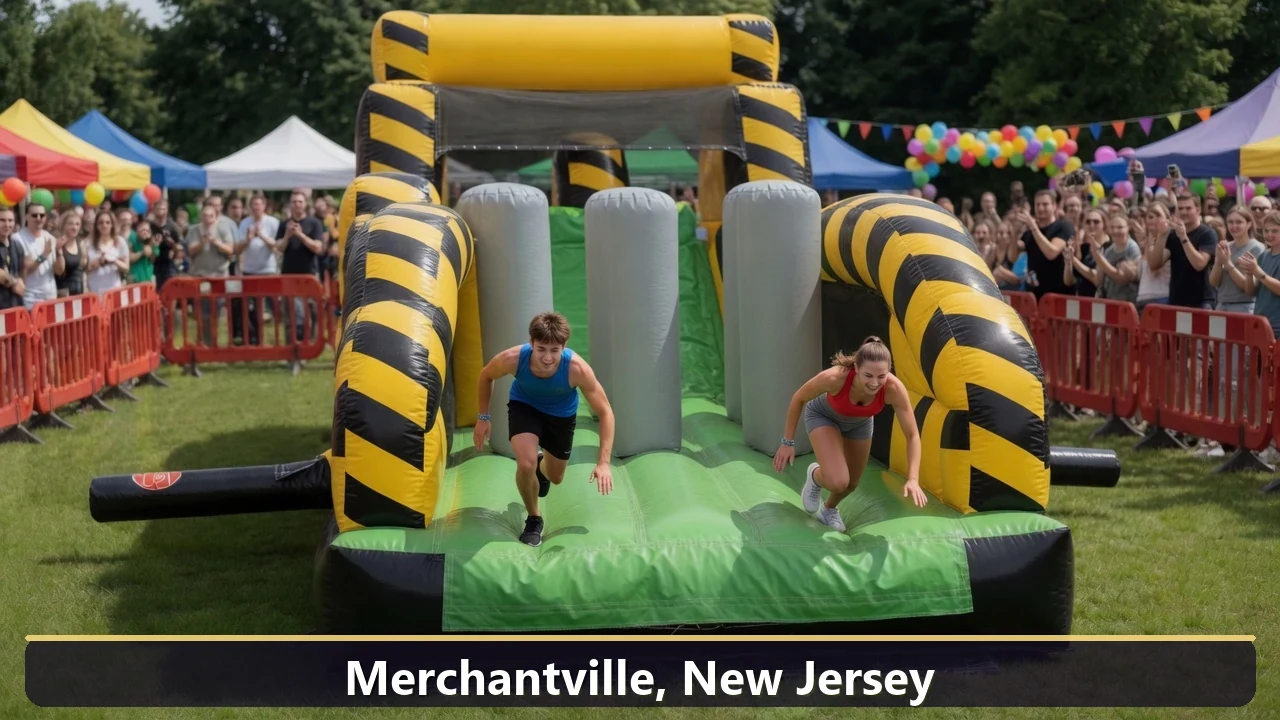 Inflatable obstacle course rental for events in Merchantville, New Jersey