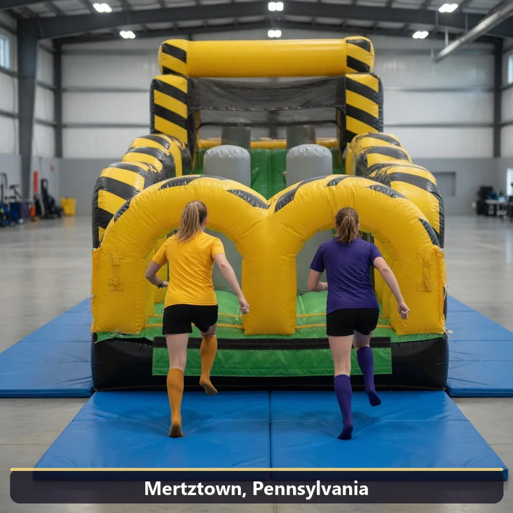 Inflatable obstacle course rental for events in Mertztown, Pennsylvania