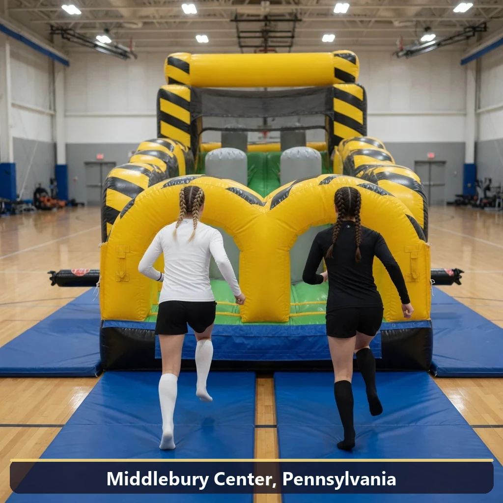 Inflatable obstacle course rental for events in Middlebury Center, Pennsylvania