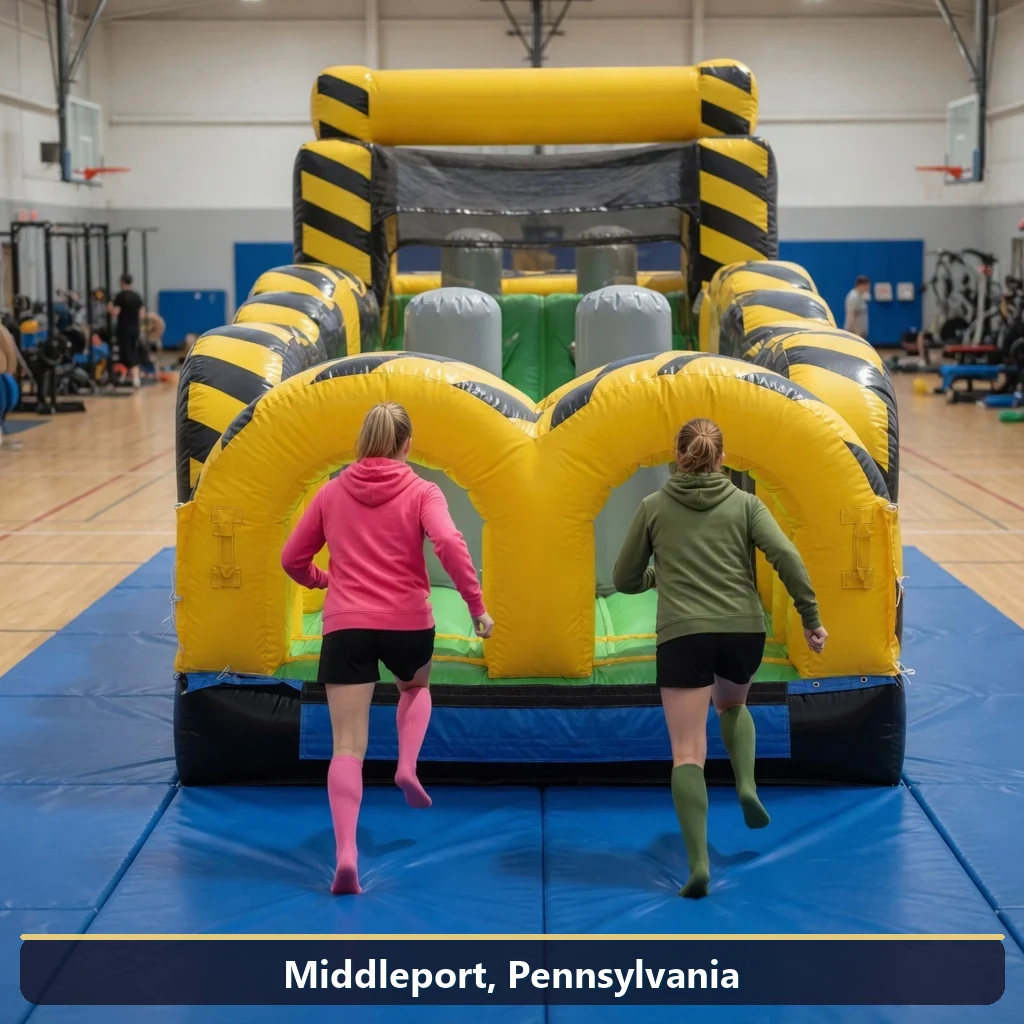 Inflatable obstacle course rental for events in Middleport, Pennsylvania