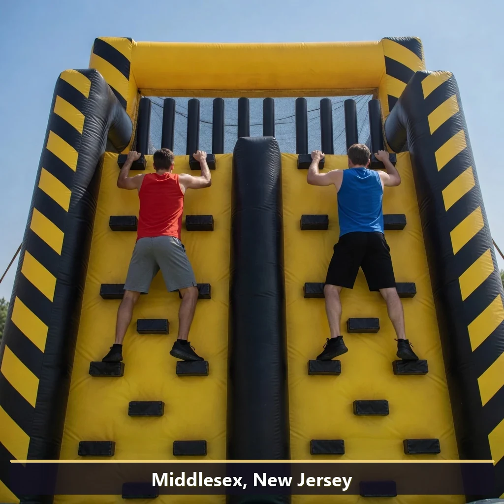 Inflatable obstacle course rental for events in Middlesex, New Jersey