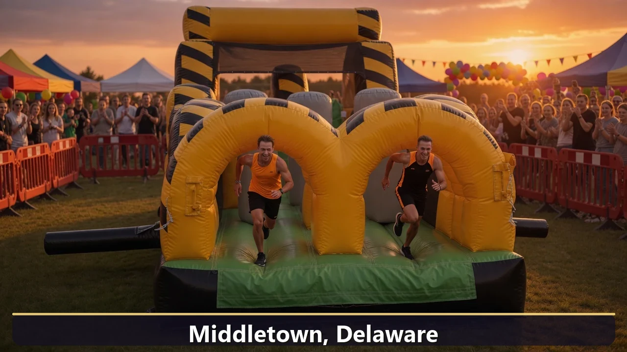 Inflatable obstacle course rental for events in Middletown, Delaware
