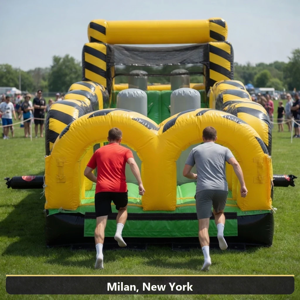 Inflatable obstacle course rental for events in Milan, New York