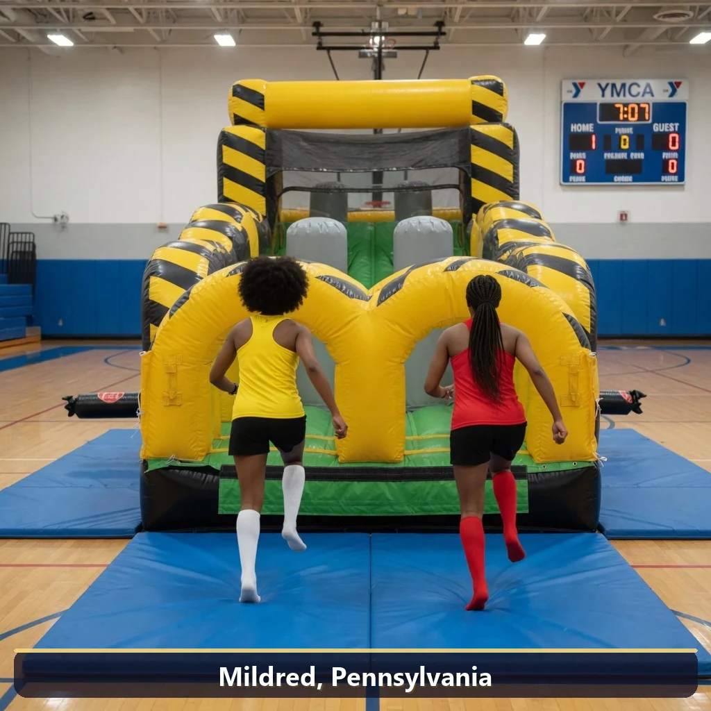 Inflatable obstacle course rental for events in Mildred, Pennsylvania