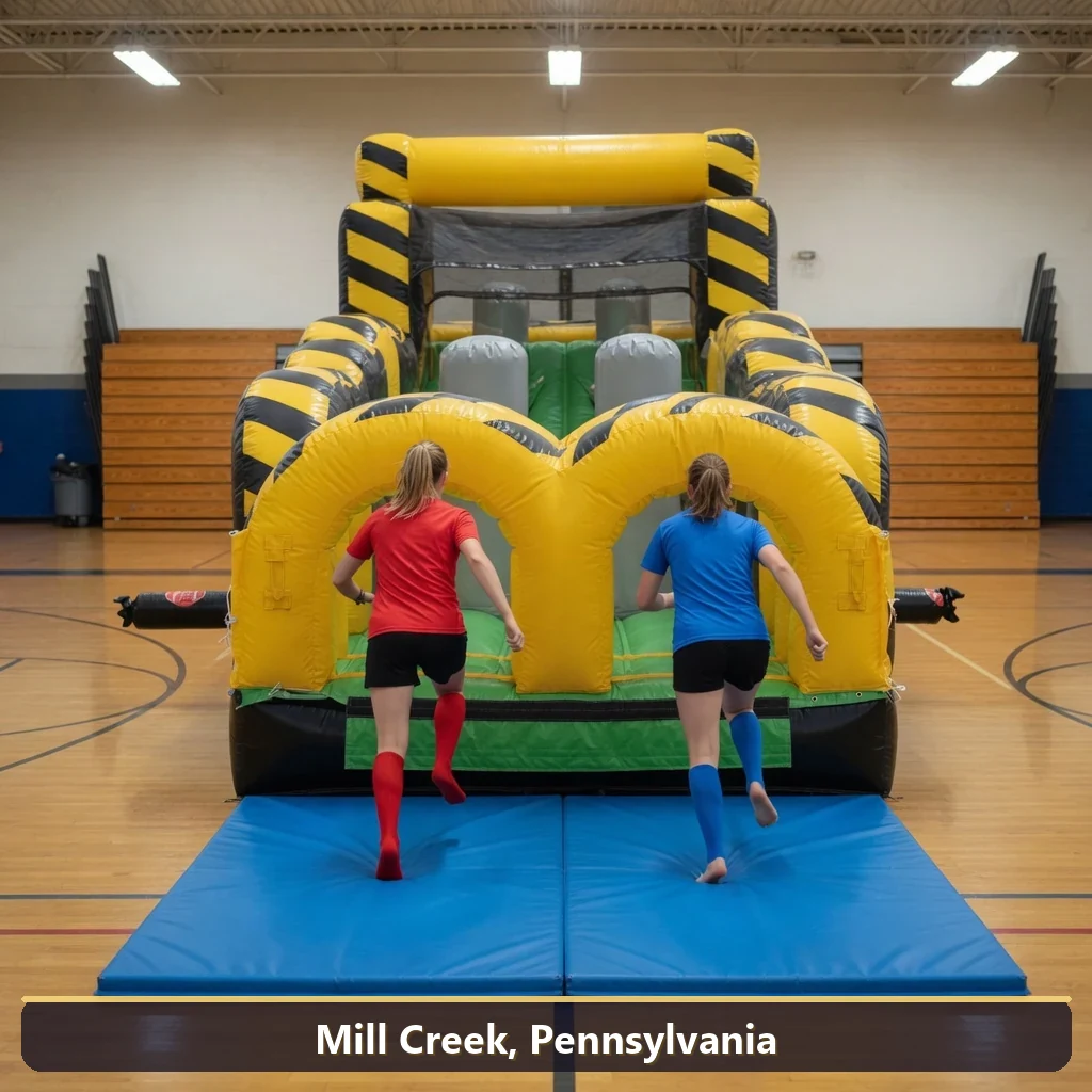 Inflatable obstacle course rental for events in Mill Creek, Pennsylvania