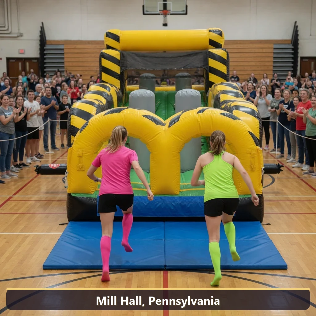 Inflatable obstacle course rental for events in Mill Hall, Pennsylvania