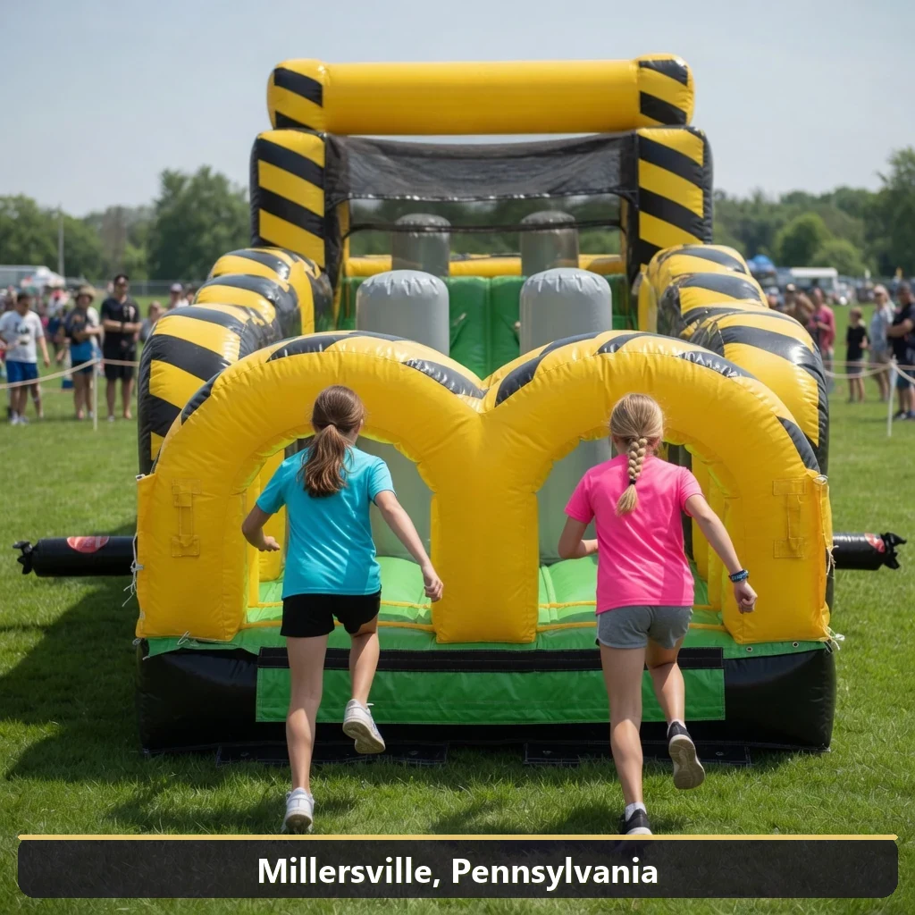 Inflatable obstacle course rental for events in Millersville, Pennsylvania