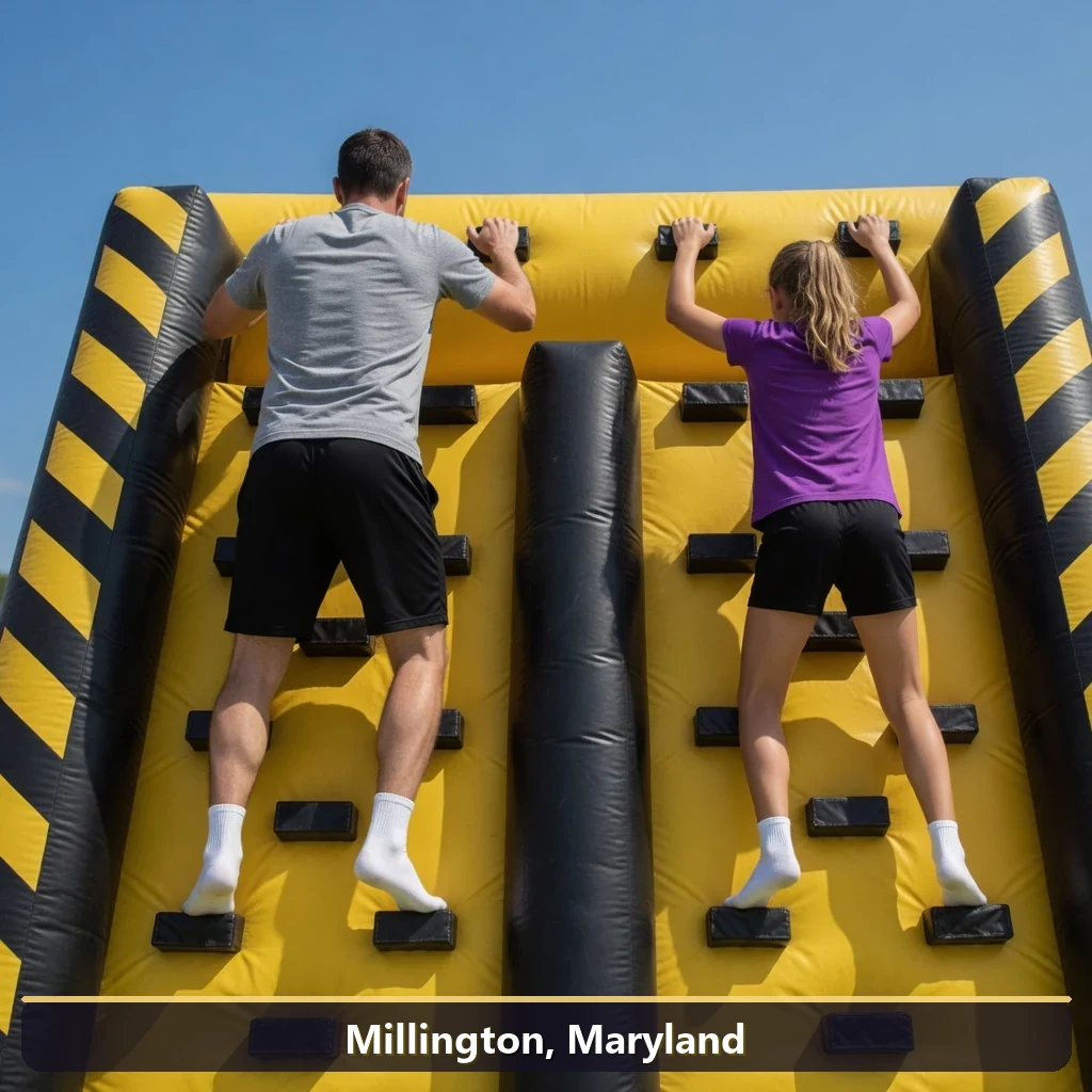 Inflatable obstacle course rental for events in Millington, Maryland