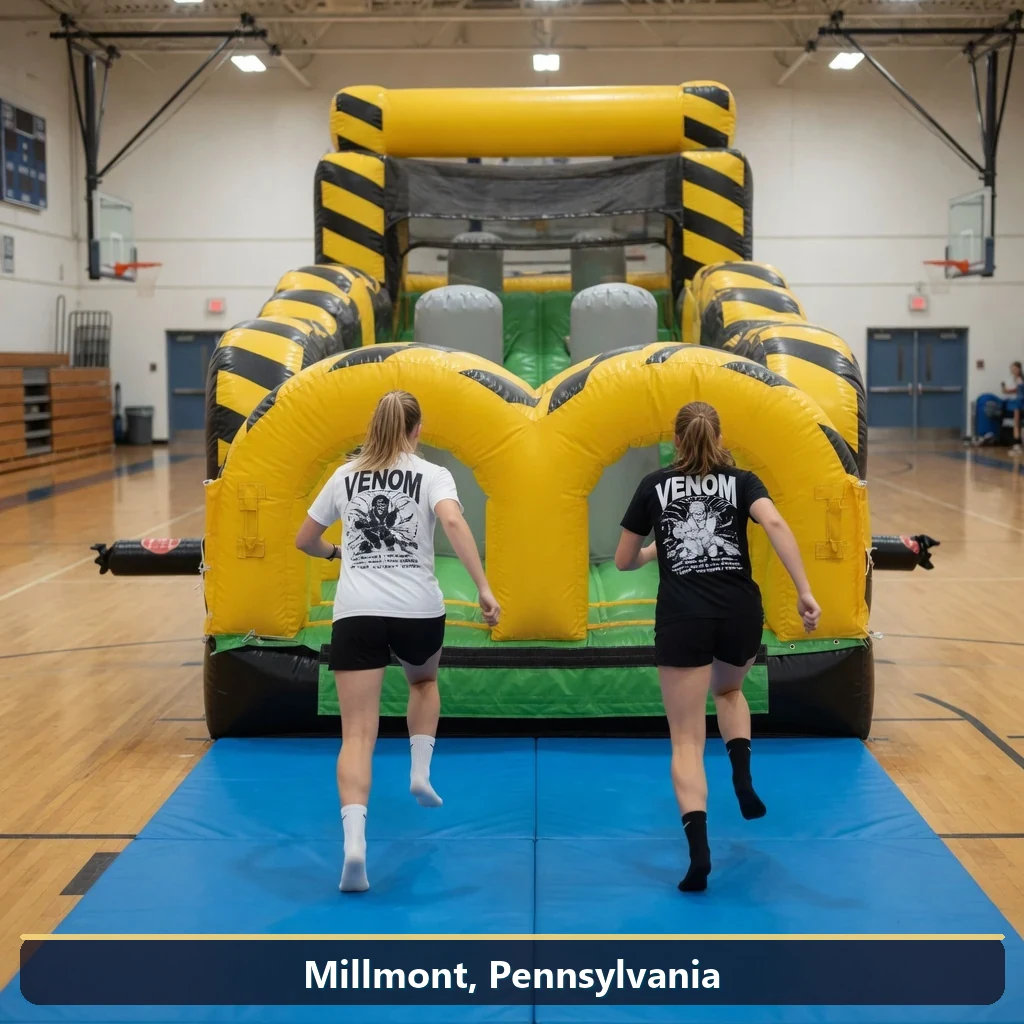 Inflatable obstacle course rental for events in Millmont, Pennsylvania