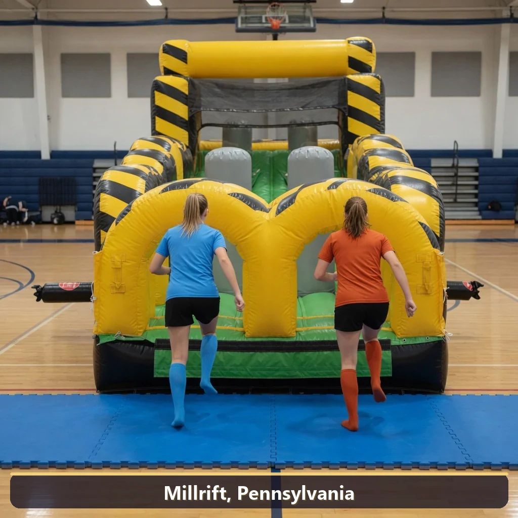Inflatable obstacle course rental for events in Millrift, Pennsylvania