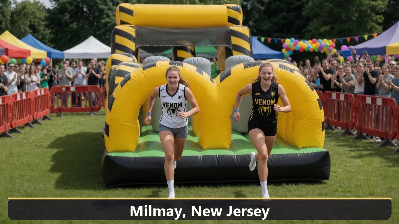 Inflatable obstacle course rental for events in Milmay, New Jersey