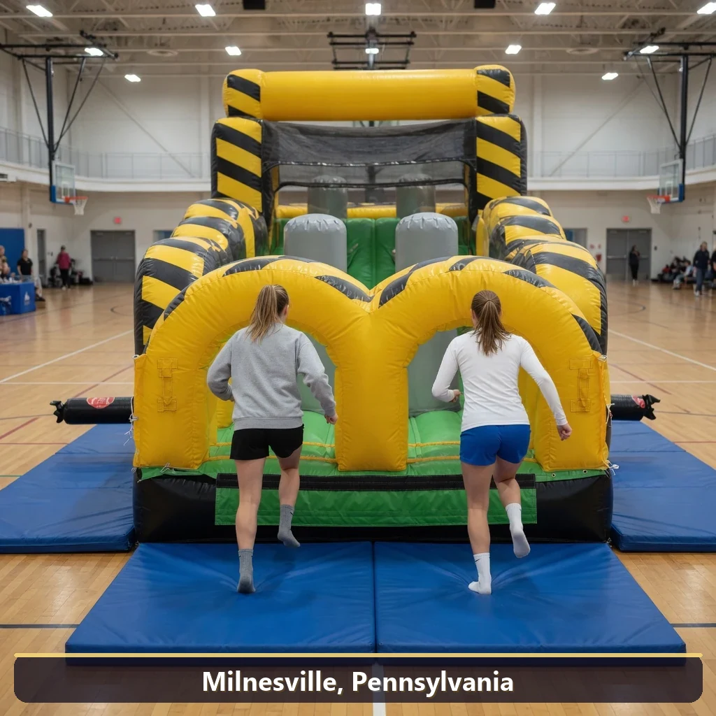 Inflatable obstacle course rental for events in Milnesville, Pennsylvania