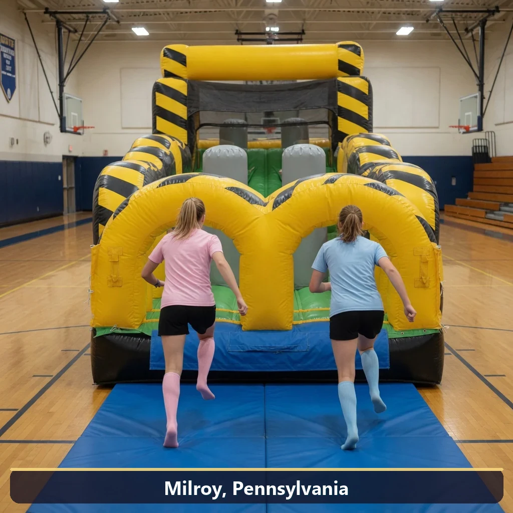 Inflatable obstacle course rental for events in Milroy, Pennsylvania