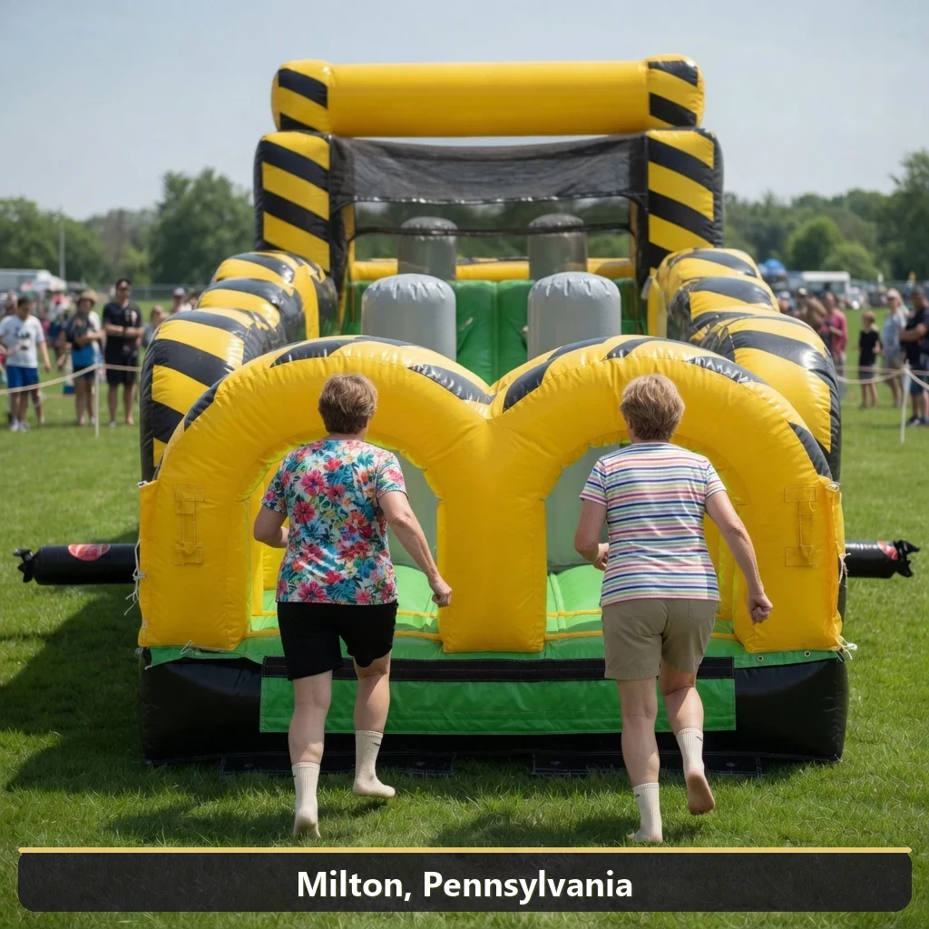 Inflatable obstacle course rental for events in Milton, Pennsylvania