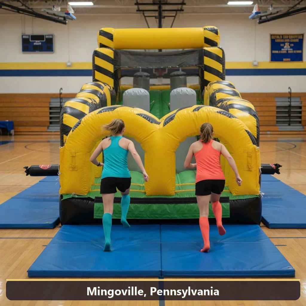 Inflatable obstacle course rental for events in Mingoville, Pennsylvania