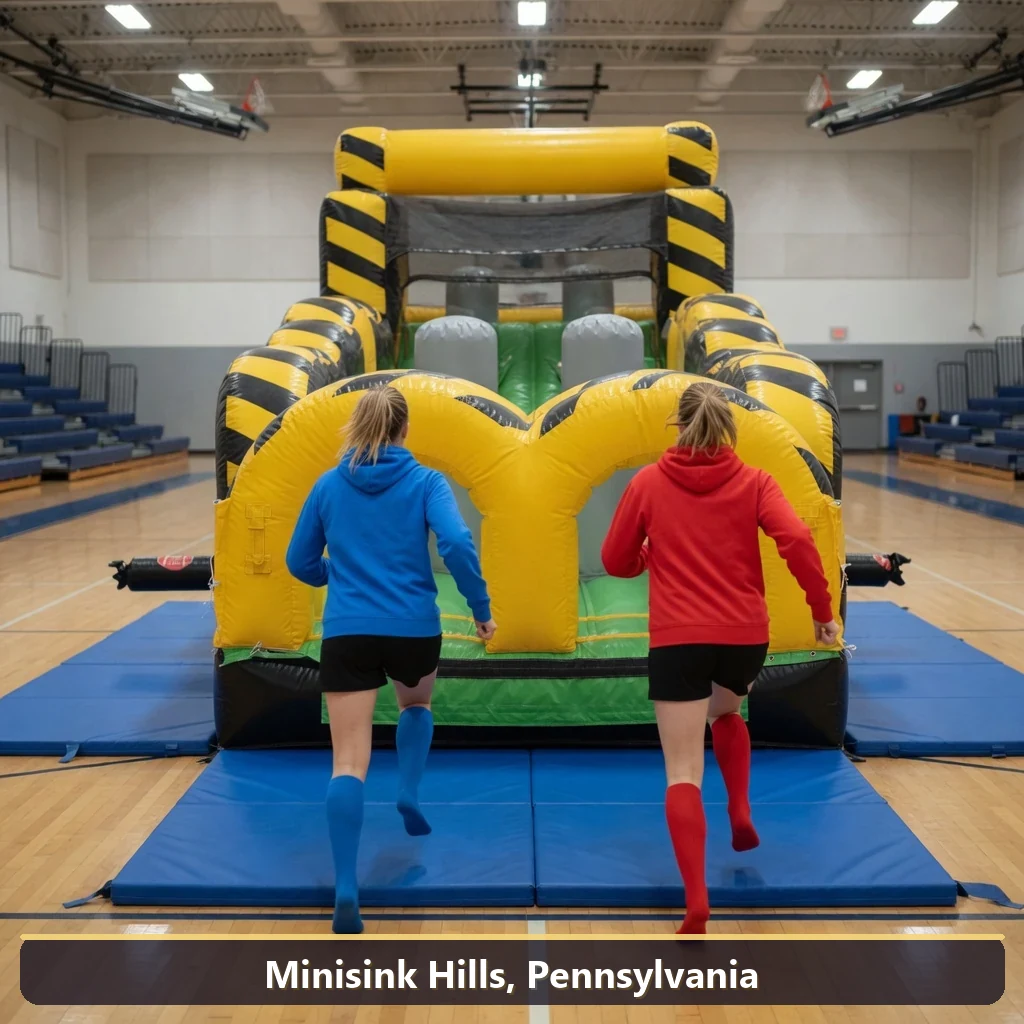 Inflatable obstacle course rental for events in Minisink Hills, Pennsylvania