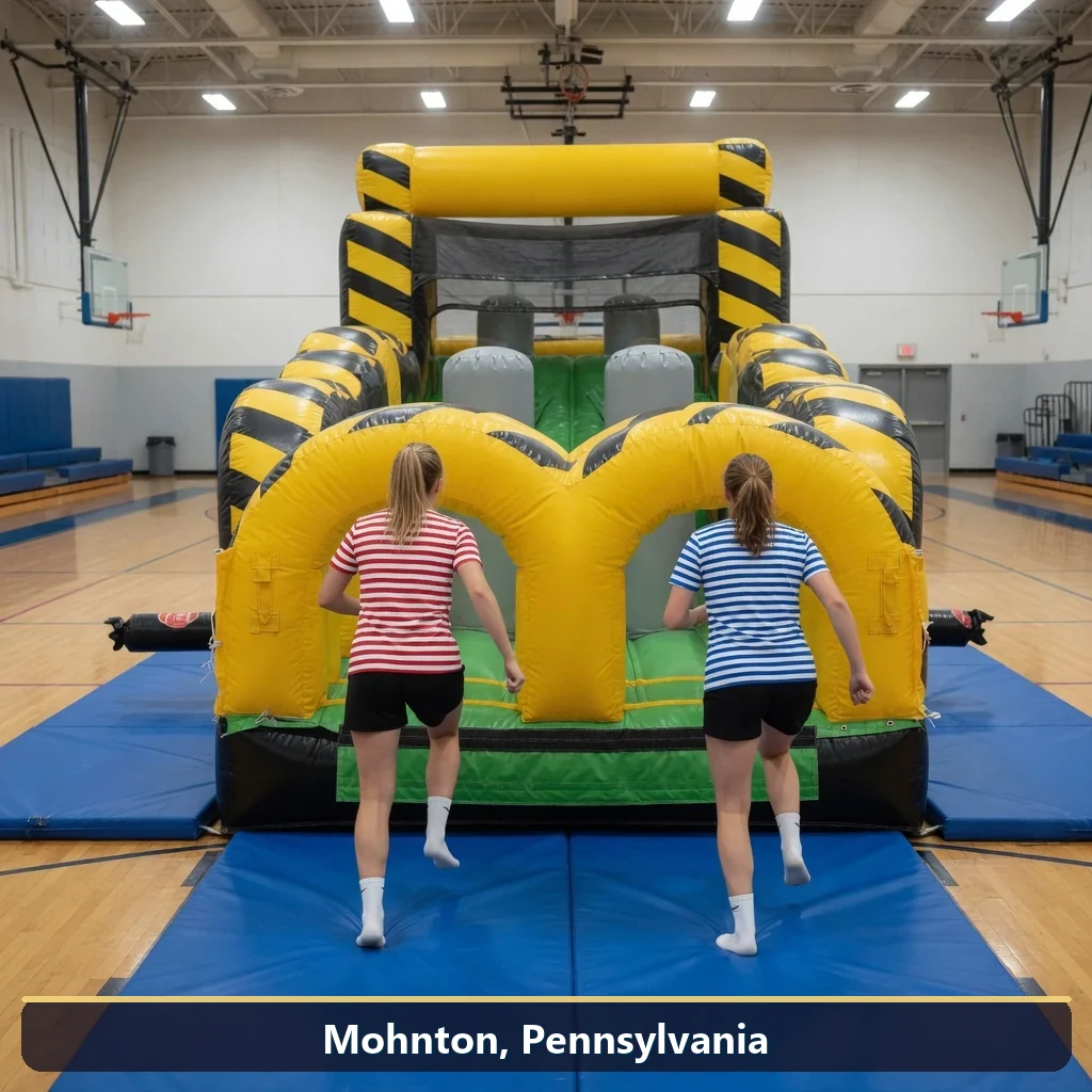 Inflatable obstacle course rental for events in Mohnton, Pennsylvania