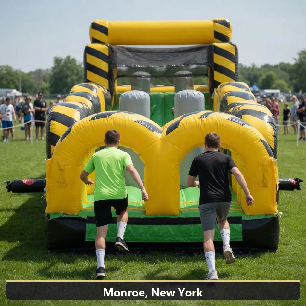Inflatable obstacle course rental for events in Monroe, New York