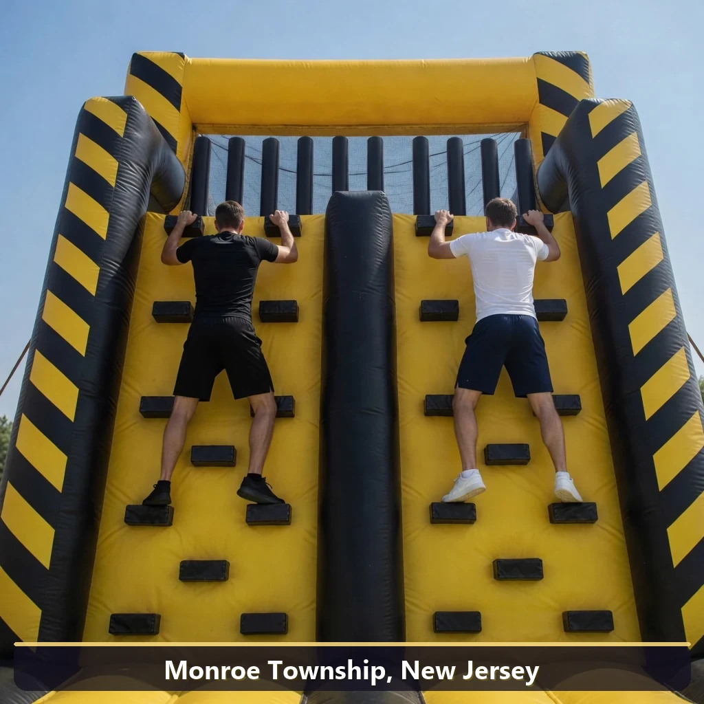 Inflatable obstacle course rental for events in Monroe Township, New Jersey