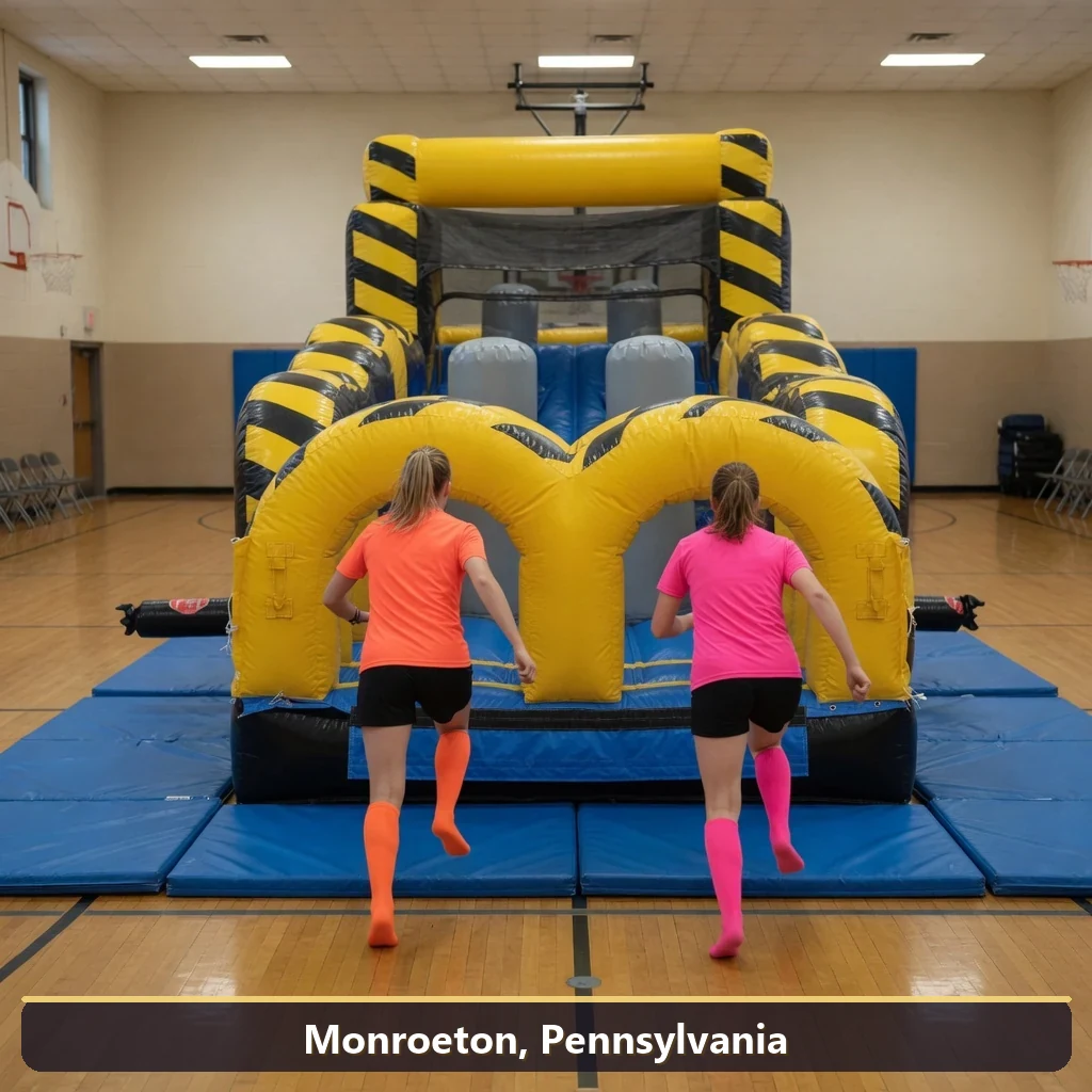 Inflatable obstacle course rental for events in Monroeton, Pennsylvania