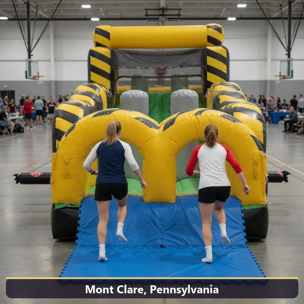 Inflatable obstacle course rental for events in Mont Clare, Pennsylvania